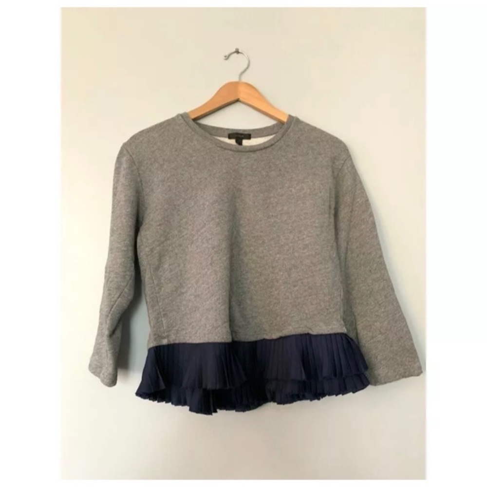 JCREW Ruffle Hem Pullover Sweatshirt - Picture 2 of 2
